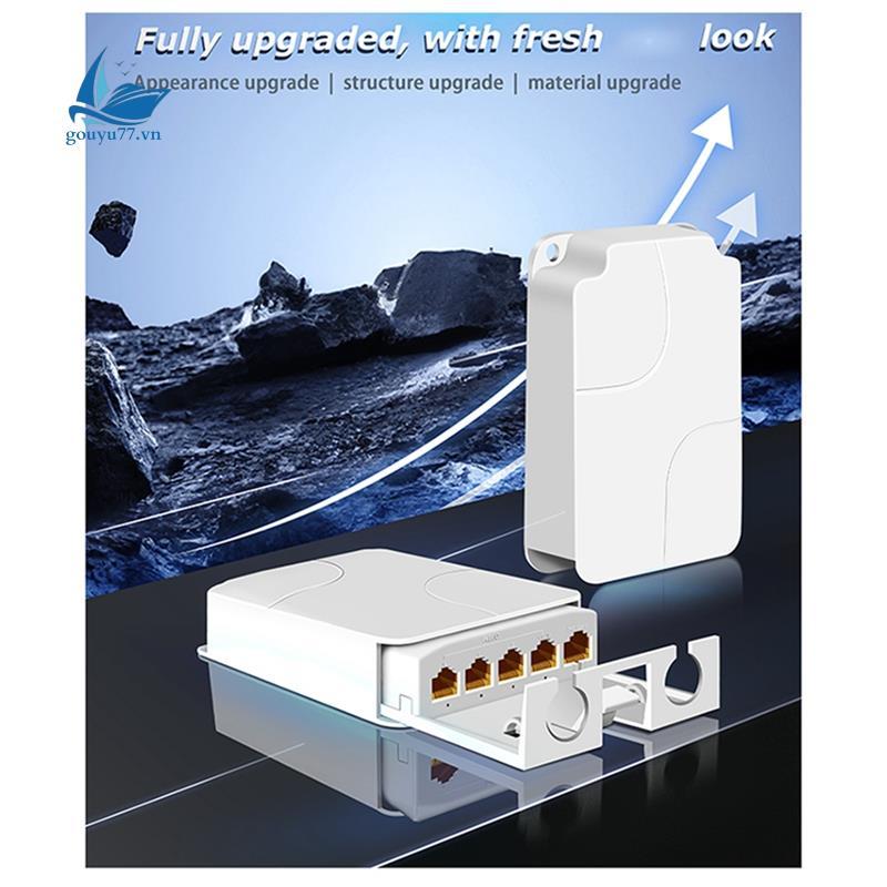 [gouyu77.vn] Bộ lặp POE chống nước ngoài trời 4 cổng IP55 mới Bộ mở rộng PoE Công tắc mạng 1 đến 4 cho máy ảnh IP