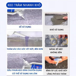 [COD] Keo Trám Vết Nứt Đa Năng 200g - Độ Bám Dính Cao, Khô Nhanh, Chịu Nhiệt Tốt, Phù Hợp Nhiều Bề Mặt