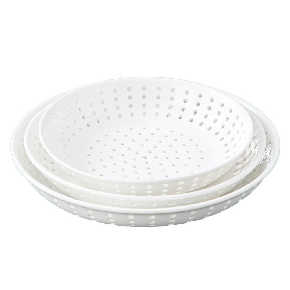Tấm hấp đục lỗ bằng gốm DONOVANQQ, Khay hấp gốm hình tròn sáng tạo, Cấu trúc xốp chịu nhiệt độ cao màu trắng đa năng Đĩa thoát nước rỗng Sử dụng tại nhà