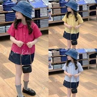 A997-[DƯỚI 1M4] [tomnaukids] Áo sơ mi cổ bèo sen cho bé mặc hè cực xinh - Size 9-36Kg