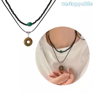 Unstop * Nhỏ Khóa Hòa Bình Hạt Mặt Dây Chuyền Vòng Cổ Có Thể Điều Chỉnh Xương Đòn Dây Chuyền Trang Sức