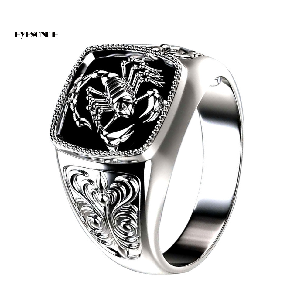 MẮT Nam Bọ Cạp Khắc Hợp Kim Rộng Nhẫn Sinh Nhật Câu Lạc Bộ Trang Sức Tiệc