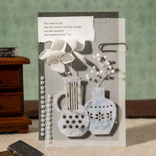 ENWEI 30 Cái [Life Prelude Series] Phong cách cổ điển Die Cut Home Chủ đề Giấy dán nhật ký đôi Gói để trang trí sổ lưu niệm