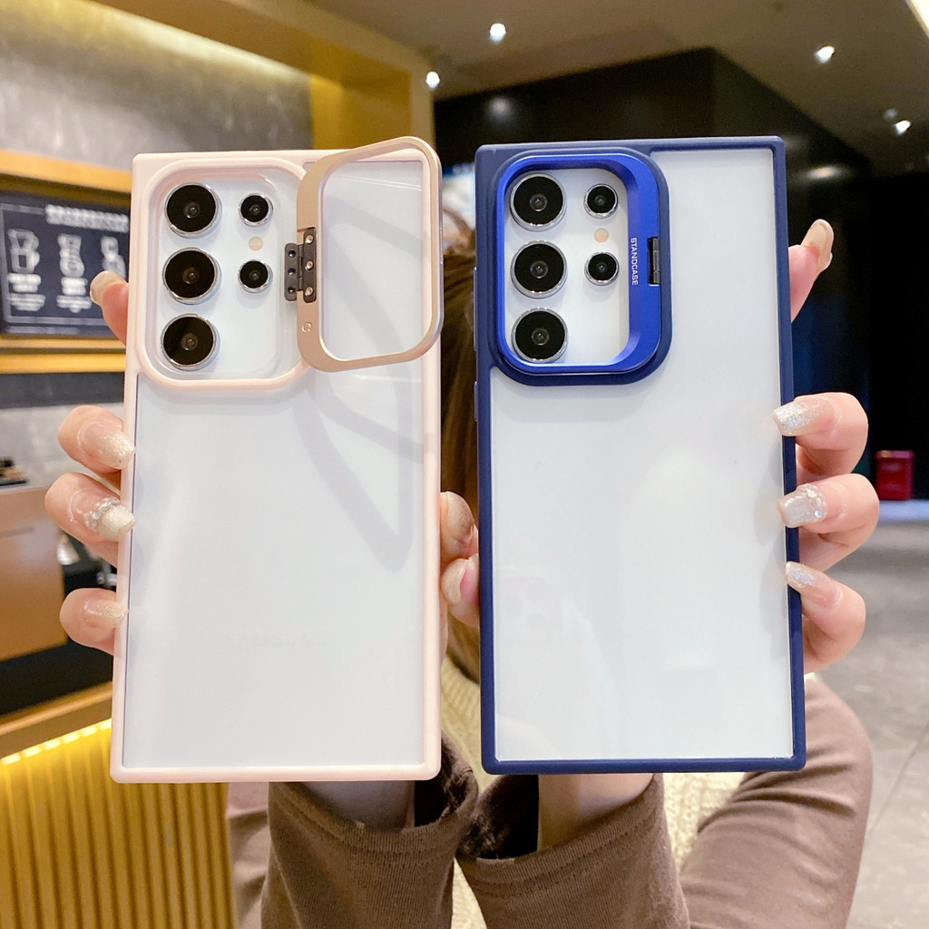 Ốp Điện Thoại Giá Đỡ Ống Kính Cho Samsung Galaxy S25 S24 S23 S22 PLUS ULTRA FE A56 A36 A17 A16 4G 5G Vỏ Chống Sốc
