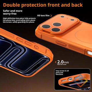 Ốp điện thoại bảo vệ ống kính cao cấp cho IPhone 17 Pro Max 12 13 14 15 16 Pro Max Vỏ mờ từ tính Vỏ chống sốc