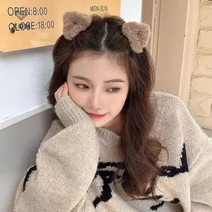 2 Chiếc Tai Dễ Thương Sang Trọng Nhỏ Lông Tơ Móng Vuốt Tóc Nữ Đáng Yêu Kẹp Tóc Mũ Thời Trang Cho Bé Gái Phụ Kiện Tóc [Mina]