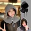 Mũ Balaclava mùa đông Mũ trùm đầu dệt kim ấm áp Mũ trùm đầu nữ màu trơn Áo chui đầu cổ một mảnh Mũ Cashmere ngoài trời [Mina]