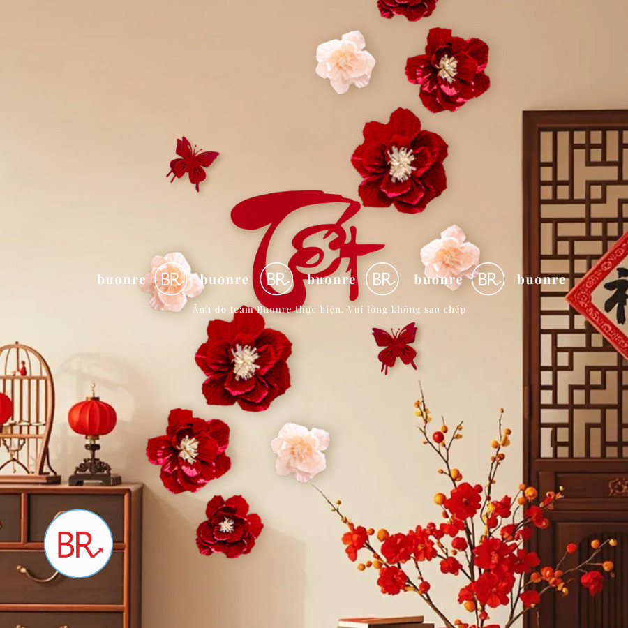 [SIÊU RẺ] Set nguyên liệu trang trí tết Đón Xuân Vượng Phát- Phụ kiện trang trí tết nhà cửa,quán cà phê,lớp học ANGIHOME