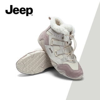 JEEP Giày Bốt Tổng Thể Nữ Mùa Đông Thể Thao Ngoài Trời Áo Lông Cừu Ấm Áp Thoải Mái Giày Bốt Tuyết Giày Bốt Ngắn
