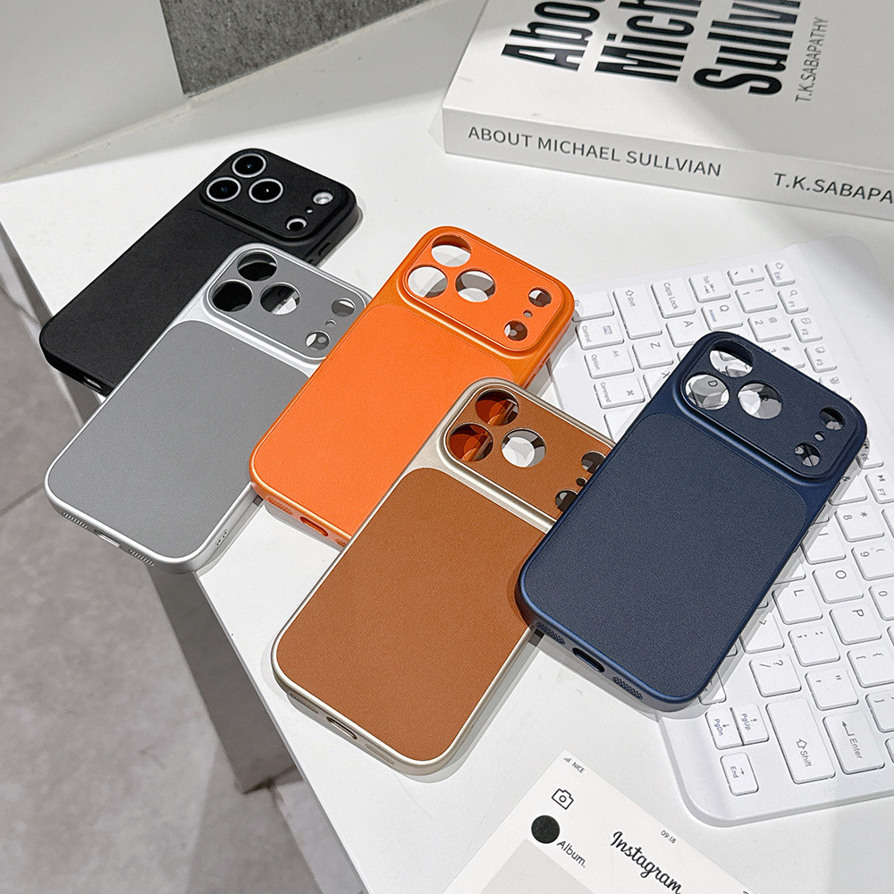 Ốp Điện Thoại Da Cửa Sổ Chặn Màu Cho iPhone 17 Pro Max 17 Air 16 Plus 15 14 13 Vỏ Bảo Vệ Chống Sốc
