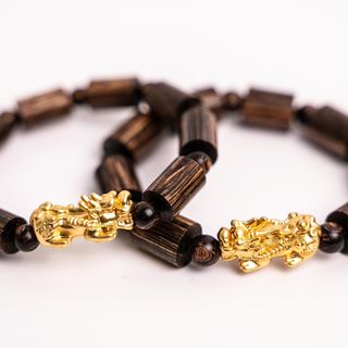 Vòng Trúc Trầm Sánh Chìm Mix Tỳ Hưu Trầm Hương Yên Lộc THYL0123 (Mua một, tặng một hộp nhung, dây dự phòng)