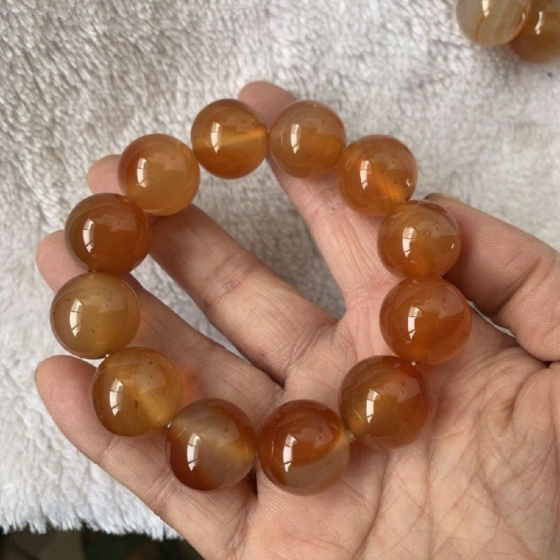 Vòng tay mã não băng tự nhiên, phong cách dân tộc hiện đại