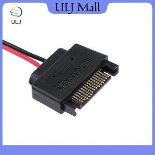 ULJ 1Pc SATA 15 chân Nam sang SATA 6 chân Nữ Slimline Cáp chuyển đổi nguồn 20awg Cáp truyền động quang Laptop.