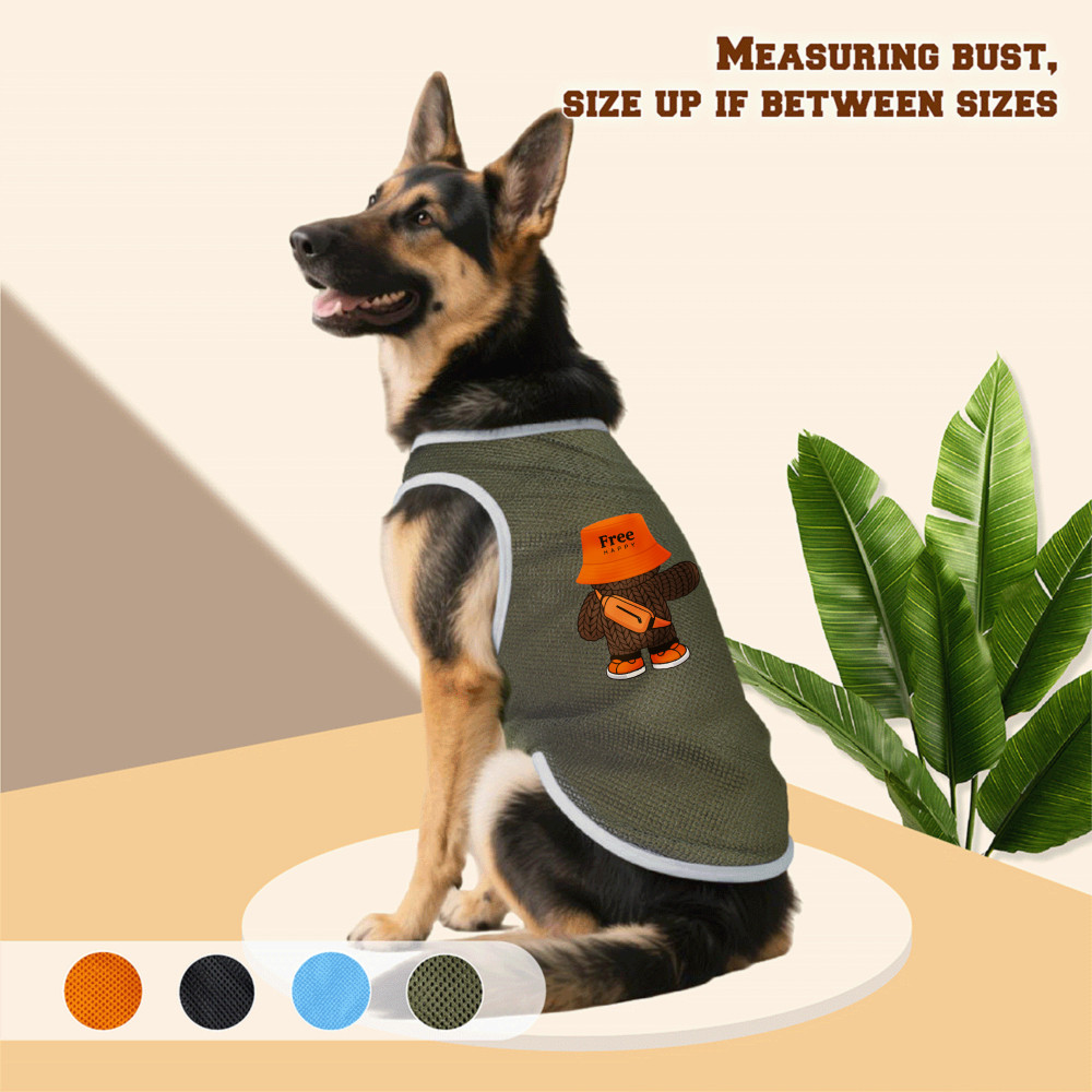 Áo vest lưới chó lớn 3XL-6XL, gấu đảo ngược, in hình gấu cưỡi ngựa, phong cách chui đầu, có sẵn 4 màu, thoải mái và thoáng khí, có thể giặt được bằng máy, thích hợp cho tất cả chó lớn
