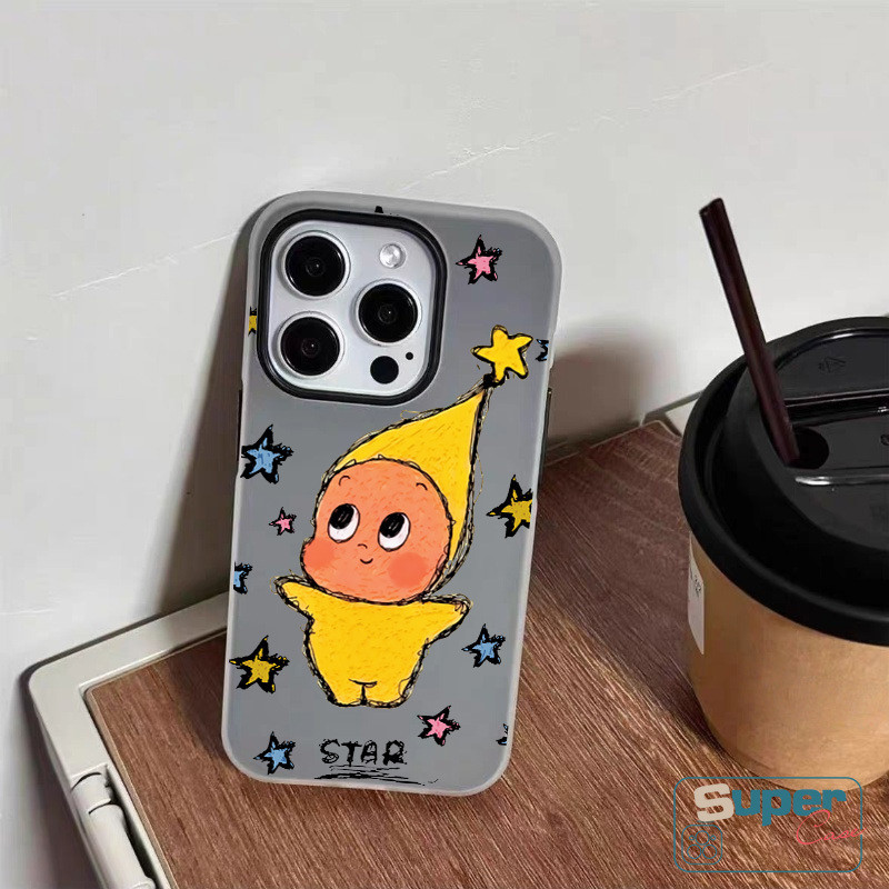 Ốp Lưng Samsung A07 A05s A17 A16 A06 A05 A13 A03 A36 A55 A04s A04 A32 A54 A24 A22 A34 A13 A03s A26 A14 A53 A15 A56 Hoạt Hình Dễ Thương Lấp Lánh Ngôi Sao Silicon Mới 2 in1 Bao