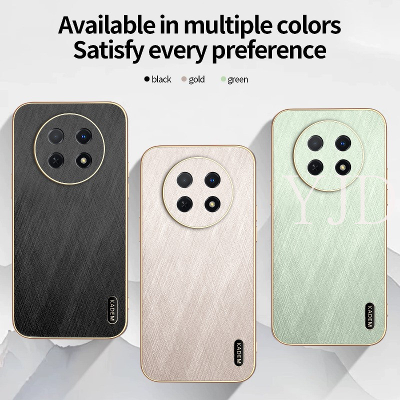 Ốp Lưng Cho Huawei Nova 14i Gold Silk Skin Mạ Điện Khung TPU Chống Rơi Vỏ Điện Thoại
