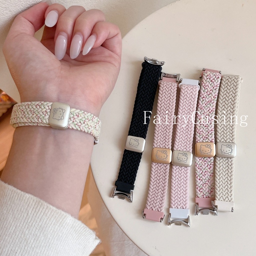 Dây đeo bện Nylon dễ thương cho Xiaomi Band 10 9 8 Pro Vòng đeo tay có khóa từ tính có thể thay thế cho Mi Band 7 6 5 4 3 Dây đeo cổ tay