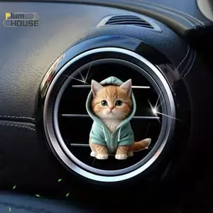PlumHOUSE Ổ Cắm Ô Tô Thông Hơi Kẹp Nước Hoa 2D Mèo Làm Mát Không Khí Khuếch Tán Điều Hòa Hương Liệu Kẹp Nước Hoa Trang Trí Nội Thất Ô Tô VN