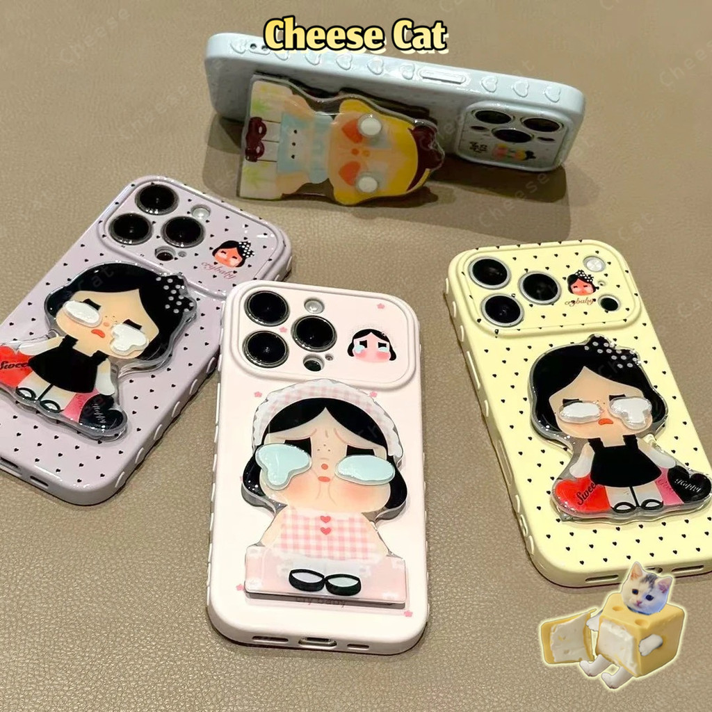 Gương trang điểm kiêm giá đỡ điện thoại Hình trái tim ở bên hông ốp điện thoại cho iPhone 11 12 13 14 15 16 17 Pro Max