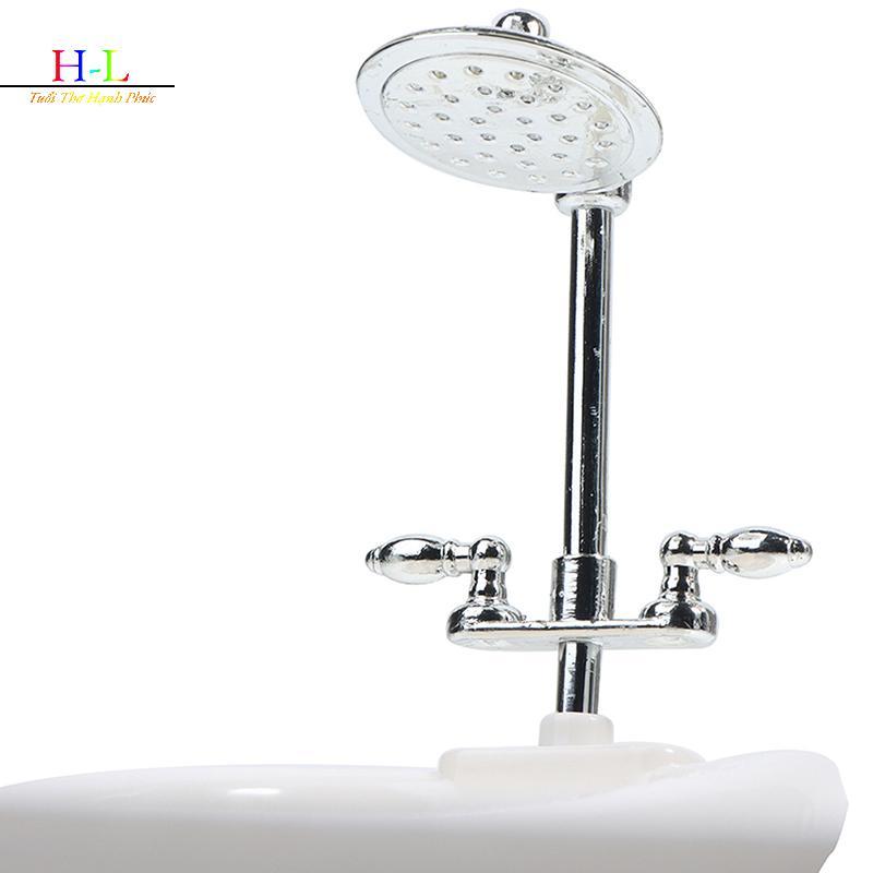 HL Nhà búp bê Thu nhỏ Đồ nội thất bồn tắm Phụ kiện phòng tắm Trẻ em Đồ chơi giả vờ LMWU