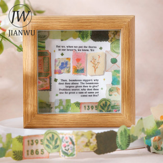 JIANWU Vải Phế Liệu Rừng Nhỏ Series Vintage Cây Hoa Phong Cảnh Chất Liệu Cắt Băng Washi Sáng Tạo Tạp Chí Văn Phòng Phẩm