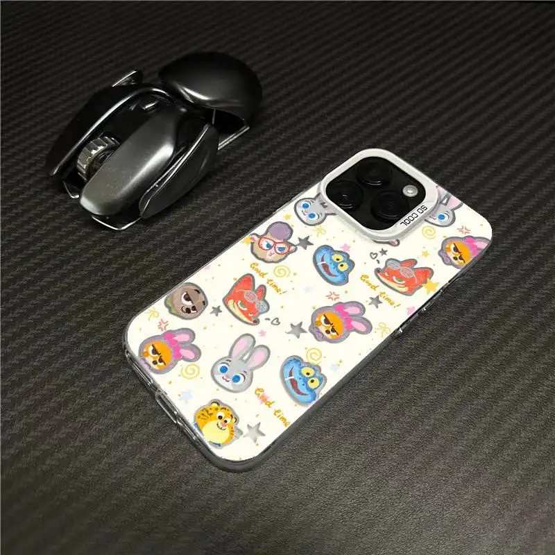Ốp lưng họa tiết Zootopia da PU, thiết kế độc đáo chống trầy tốt Bảo Vệ Camera Cấp iPhone 17/16/15/14/13/12/11/X/XS Max