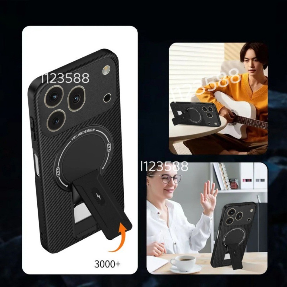 Dành Cho Honor 600Pro 5G Sợi Carbon Đứng Đứng Ốp lưng Từ Tính Cho Honor 600 Pro 5G 2026 Honor600 Honor600Pro Ốp Lưng