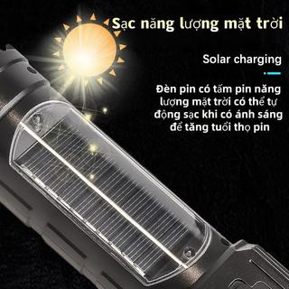 COD Đèn pin năng lượng mặt trời bốn nguồn sáng Đèn pin lớn Laser trắng Đèn pha siêu sáng Đèn làm việc di động ngoài trời