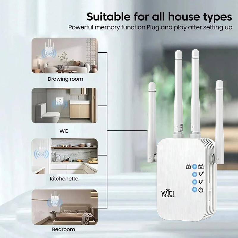 Bộ khuếch đại tín hiệu WiFi MOIKA Bộ mở rộng phạm vi phủ sóng rộng Bộ lặp có dây cho phòng ngủ Thiết bị thông minh Tăng cường Internet VN