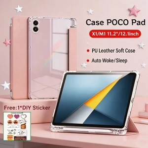 Ốp điện thoại POCO Pad M1 12.1 inch có khe cắm bút Vỏ bảo vệ từ tính Xiaomi POCO Pad X1 11.2 inch có mặt sau trong suốt Xiaomi POCO Pad 12.1 inch Vỏ Redmi Pad 2 Pro