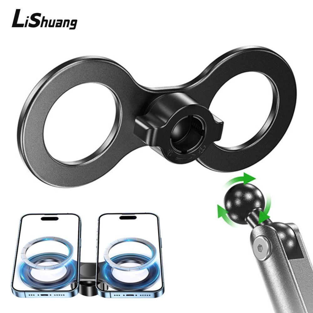 LISHUANG Giá đỡ điện thoại vị trí kép, Giá đỡ điều hướng ô tô đầu bi 17mm, Giá đỡ điện thoại ô tô có thể điều chỉnh đa năng bền bỉ đỡ điện thoại ô tô từ tính mạnh mẽ Phát trực tiếp