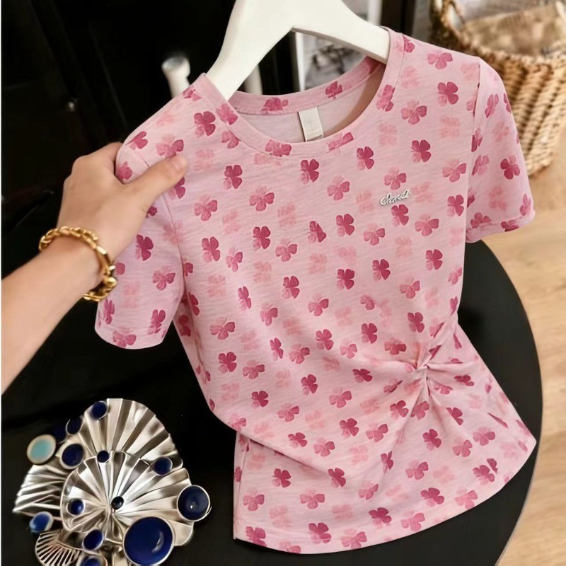 Áo thun ngắn tay dành cho nữ mùa hè thời trang mới áo thun giảm béo thông thường dành cho nữ