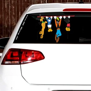 Mickey Minnie Xe Miếng Dán Chuột Mickey Vịt Donald Phía Sau Miếng Dán Hoạt Hình Độc Đáo Sáng Tạo Xe Hơi Miếng Dán Trầy Xước