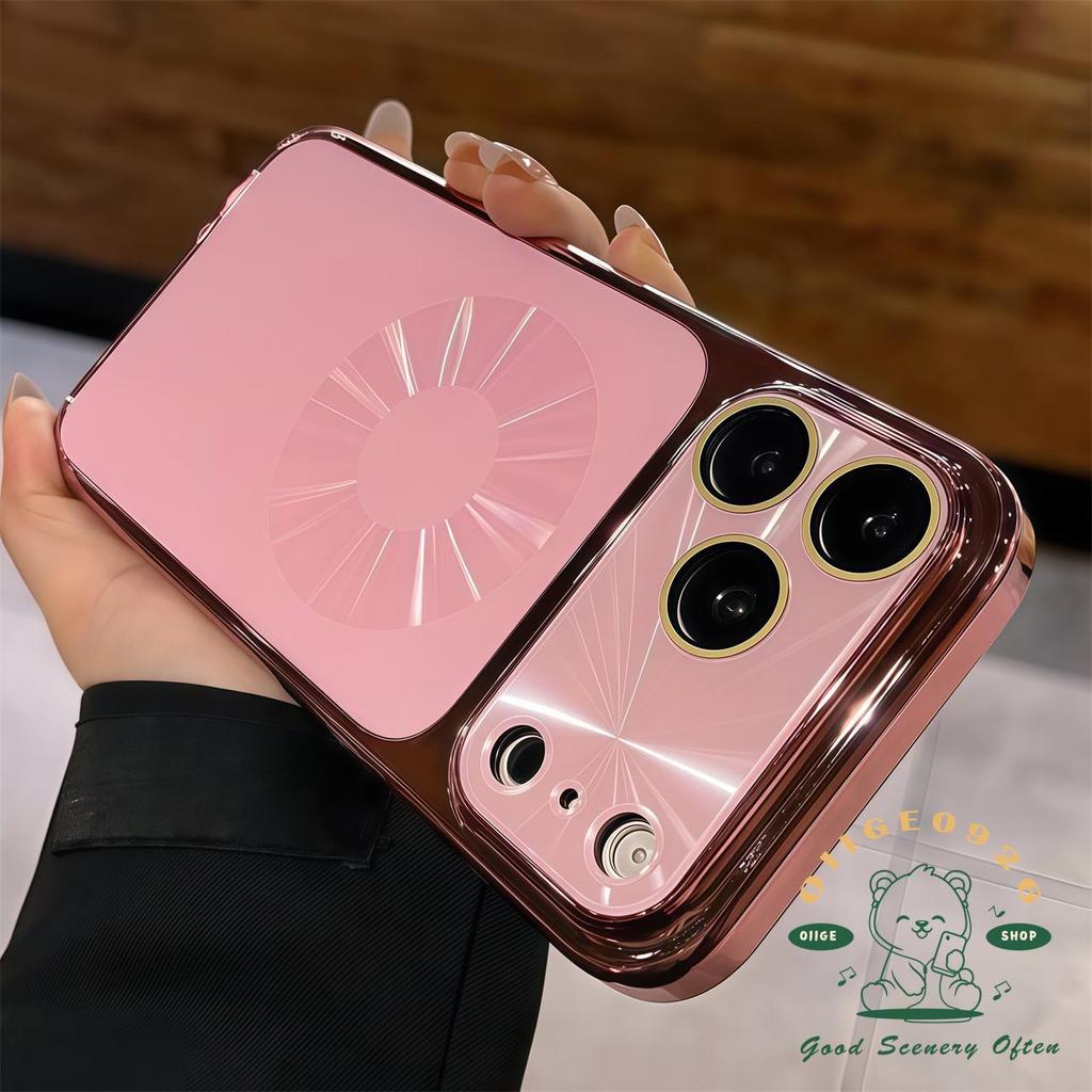 【 Ốp lưng iPhone17 】 Vỏ điện thoại từ tính mạ cực quang chống rơi iphone17 Pro Max 16 15 14 13 cho vỏ iPhone Vỏ mềm silicon TPU chống sốc