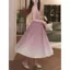 Váy màu hồng chuyển hướng eo hẹp kiểu Pháp dành cho nữ Mùa hè Phong cách mới Cao cấp Slim-fit Nẹp-Waist Tuổi-