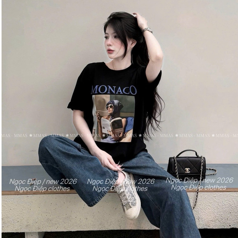 (Giao hàng 24h) Angela Áo Thun 100% Cotton QC L1 Chất Mỏng Mịn Siêu Mát không nhăn form rộng giấu quần AG012