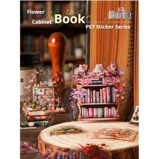 JIANWU Attic Book Collection Series Vintage Flower Book Vật liệu phong cảnh Cắt dán PET Sticker Sáng tạo DIY Tạp chí Văn phòng phẩm