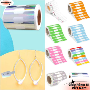 NORDICLIFE 500 Chiếc Nhãn Giá Trang Sức, Giấy Kraft Trống Vòng Cổ Giá Thẻ, Công Cụ Trưng Bày Sáng Tạo Bao Bì Trang Trí Trang Trí Quadrate Trang Sức Hangtags Vòng Tay Trang Sức