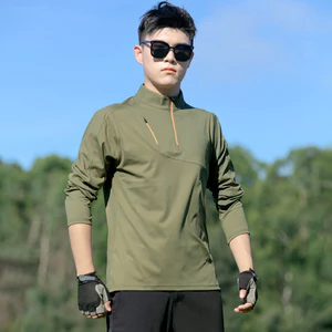Thể Thao Ngoài Trời Nhanh Khô Áo Thun Nam Leo Núi Nửa Zipper Co Giãn Đứng-
