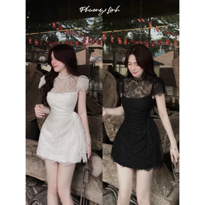ĐẦM REN XẾP EO TÀ TUA RUA FORM A BYJOLIE