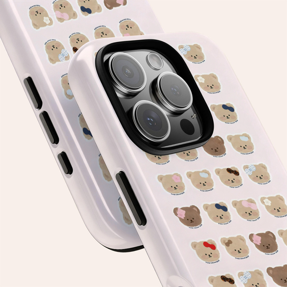 Bộ Gấu Dễ Thương Thích Hợp Cho iPhone 17ProMax 16Pro 15 11 12 13 14 xs XR 17Air Vỏ Bảo Vệ Hai Lớp Chống Sốc Vỏ Điện Thoại PNPB