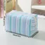 FAVORITEGOODS Dụng cụ sắp xếp vệ sinh du lịch, Túi trang điểm Seersucker sọc dung tích lớn, Túi đựng mỹ phẩm đa chức năng dễ thương Du lịch