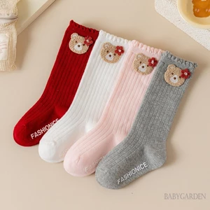 0-4years Bé Gái Gấu Thêu Giữa Bê Công Chúa Đầu Gối Tất Cao Cấp Để Mặc Hàng Ngày