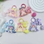 Nhẫn chìa khóa búp bê phồng Kawaii Baby Three Puffy hợp thời trang, Móc khóa hình thoáng khí đầy màu sắc cho ba lô