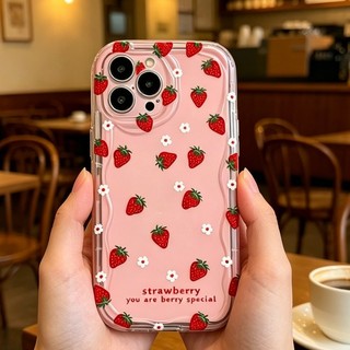 Vỏ Cho Xiaomi Redmi Note 15 14 13 12 Pro Plus 5G Note 15 Pro 4G Vỏ Điện Thoại Dễ Thương Dâu Anh Đào Kem Trái Cây Vồng Cạnh Chống Sốc Silicon Mềm Hoạt Hình TPU Bảo Vệ Camera