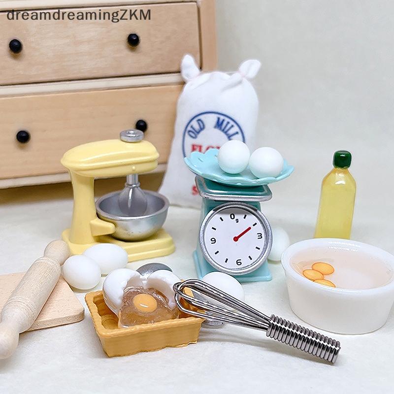 [dreamdreaming] 1 Bộ 1: 12 Nhà Búp Bê Máy Đánh Trứng Bột Thu Nhỏ Cán Pin Cắt Ban Chai Dầu Dụng Cụ Nướng Bánh Mô Hình Trang Trí Nhà Bếp [zkm]