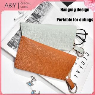 Túi đựng kính râm A & Y Túi đeo kính da Hộp bảo vệ kính mắt có móc khóa Túi đựng kính phong cách Hàn Quốc Kẹp kính.