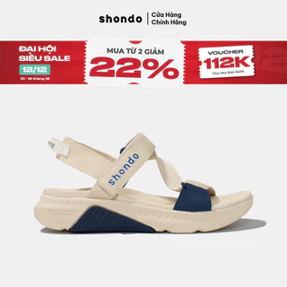Giày Sandals Nam Nữ Shondo F7 Racing Be Phối Xanh Dương F7R2530