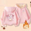 Áo Hoodie nữ Kuromi Zip hoạt hình đáng yêu Áo khoác có mũ trùm đầu nhẹ thoải mái