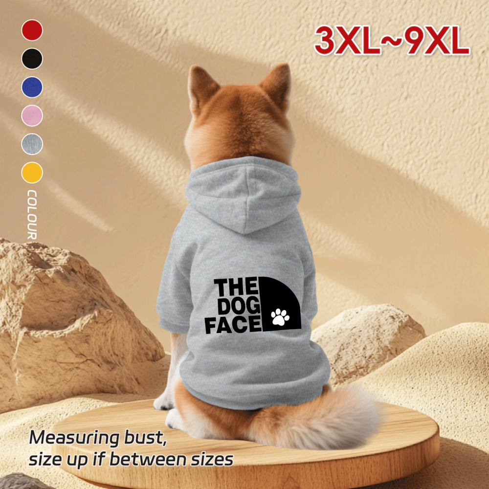 Áo Hoodie cho chó lớn 3XL-9XL, xu hướng In chân chó, kiểu áo chui đầu, Có 6 màu, Vải mềm, Thoải mái, thoáng khí, ấm áp, có thể giặt được, Thích hợp cho tất cả các giống chó lớn